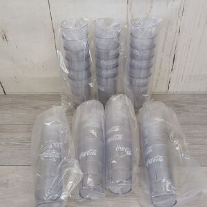 Lot Of 42 Each Carlisle Coca-Cola Tumblers Clear Plastic Cups Glasses 20 oz New